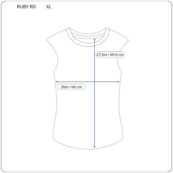 Ruby Rd Womens Top Extra Large XL Tee Polyester Sleeveless Blue Venice NOV85E - Picture 2 of 8